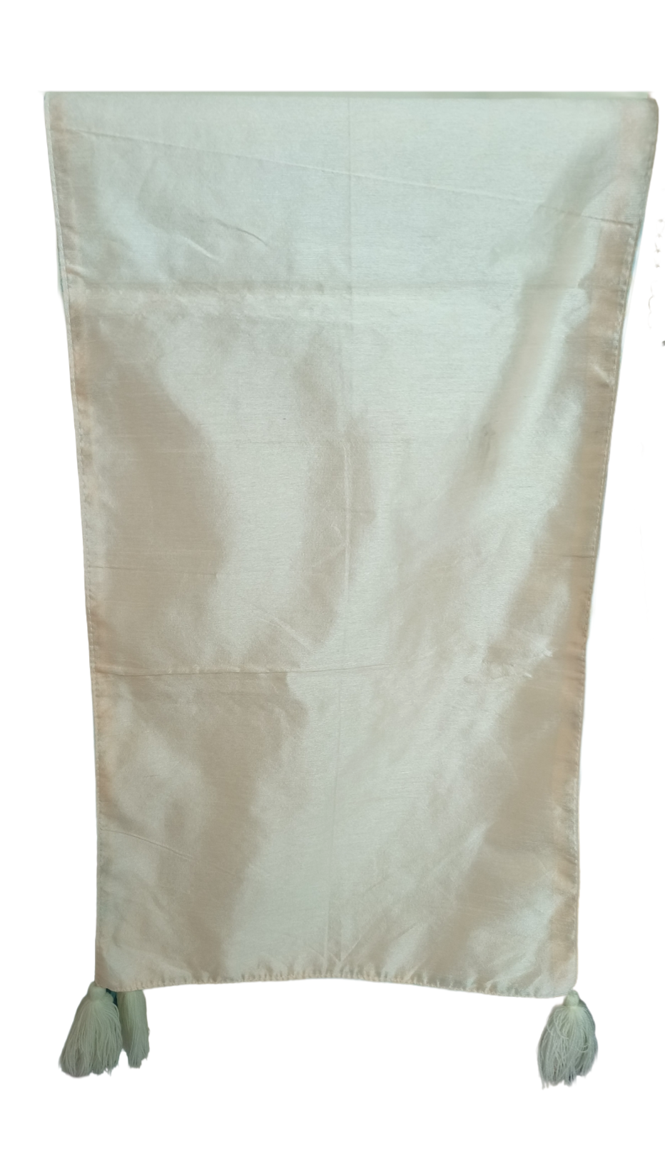 Table Runner in 12 x 72 Inches With Tassels, Blue & Cream