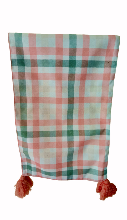 Table Runner In 12 x 60 Inches With Tassels, Plaid Check
