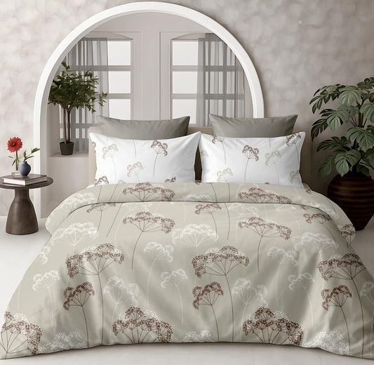 Luxury Cotton 200 TC Super King Size Bedsheet, Beige