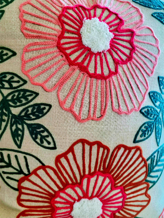 Embroidered Cushion Covers In 16 x 16 Inches Cushion Cover With Tassels