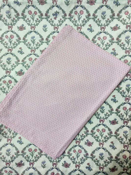 Soft Cotton King Size Bedsheet With Two Pillow Covers, Cream & Pink