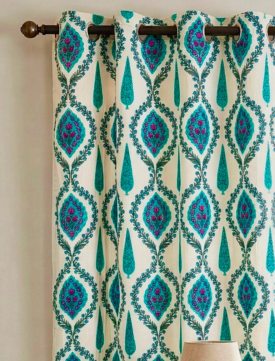 Pure Cotton Curtains 7ft - Pair of 2