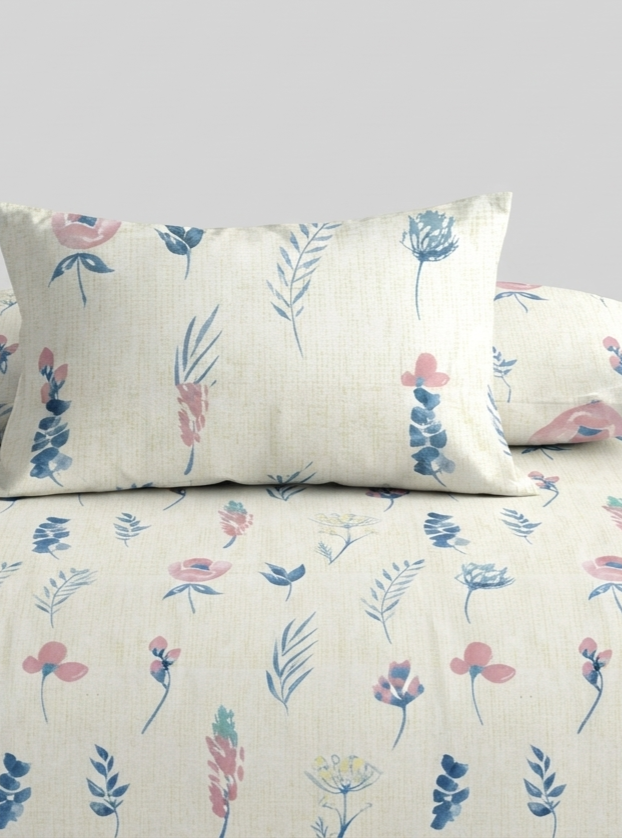 Premium Cotton Bedsheet with Two Pillow Covers, French Blue