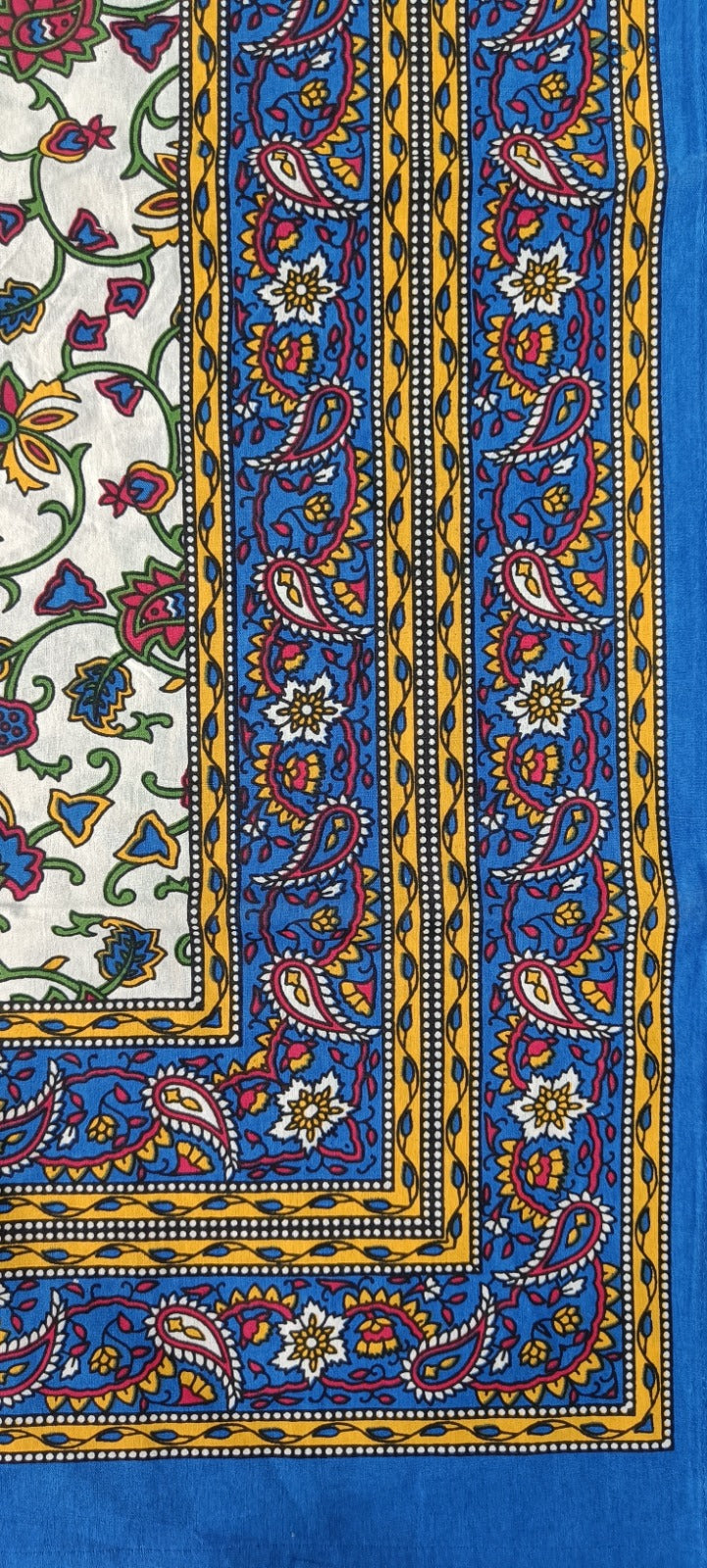 100% Cotton 6 Seater Dining Table Cover, Royal Blue