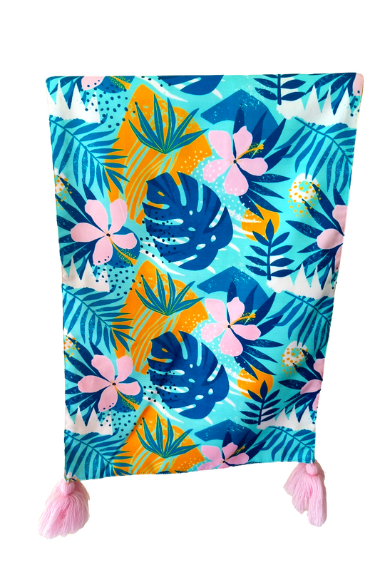 Table Runner In 12 x 72 Inches With Tassels, Tropical Blue