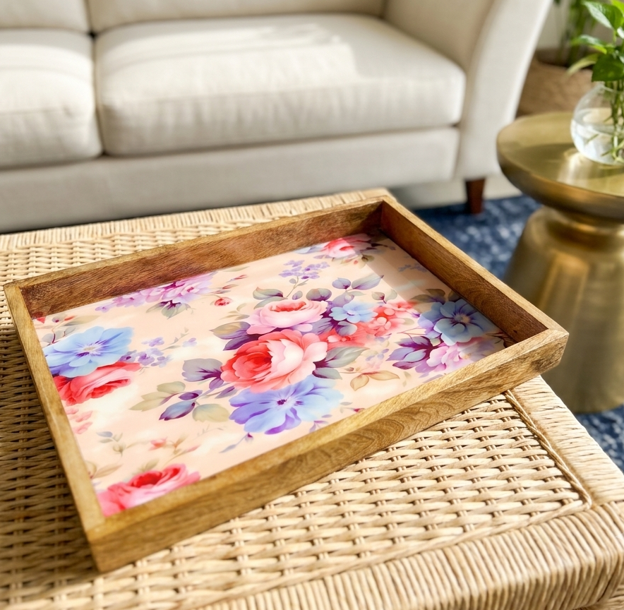 Handcrafted Wooden Trays for Serving & Decor