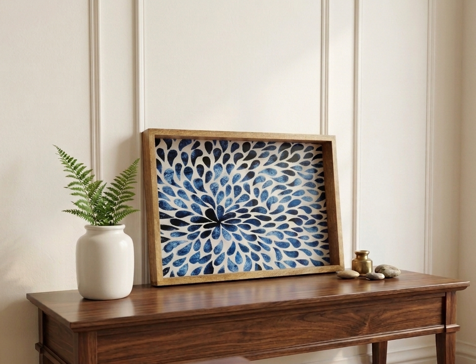 Handcrafted Wooden Tray for Serving & Decor