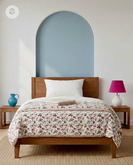 100% Cotton Reversible Dohar (Pair), Brown & Pink