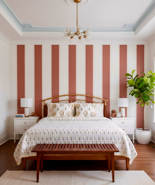 100% Premium Mulmul Cotton Reversible King Size Bedspread cum AC Quilt