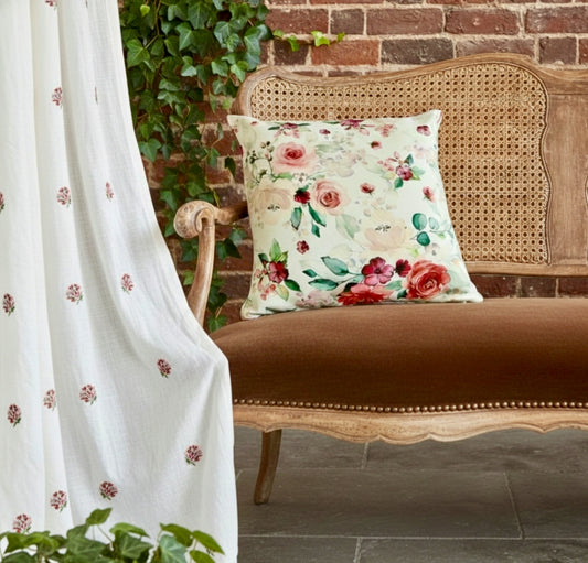 Printed Cushion Cover In Size 18 × 18 Inches, Faded Rose