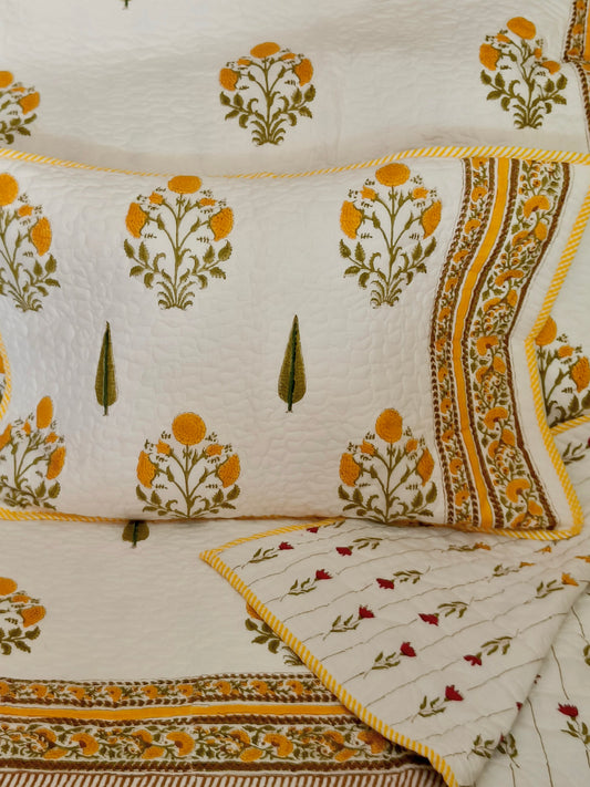 100% Premium Mulmul Cotton Reversible King Size Bedspread cum AC Quilt