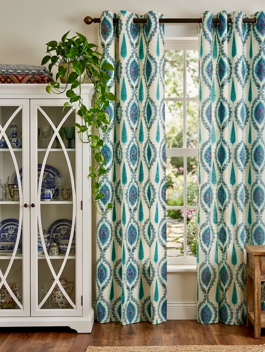 Pure Cotton Curtains 7ft - Pair of 2