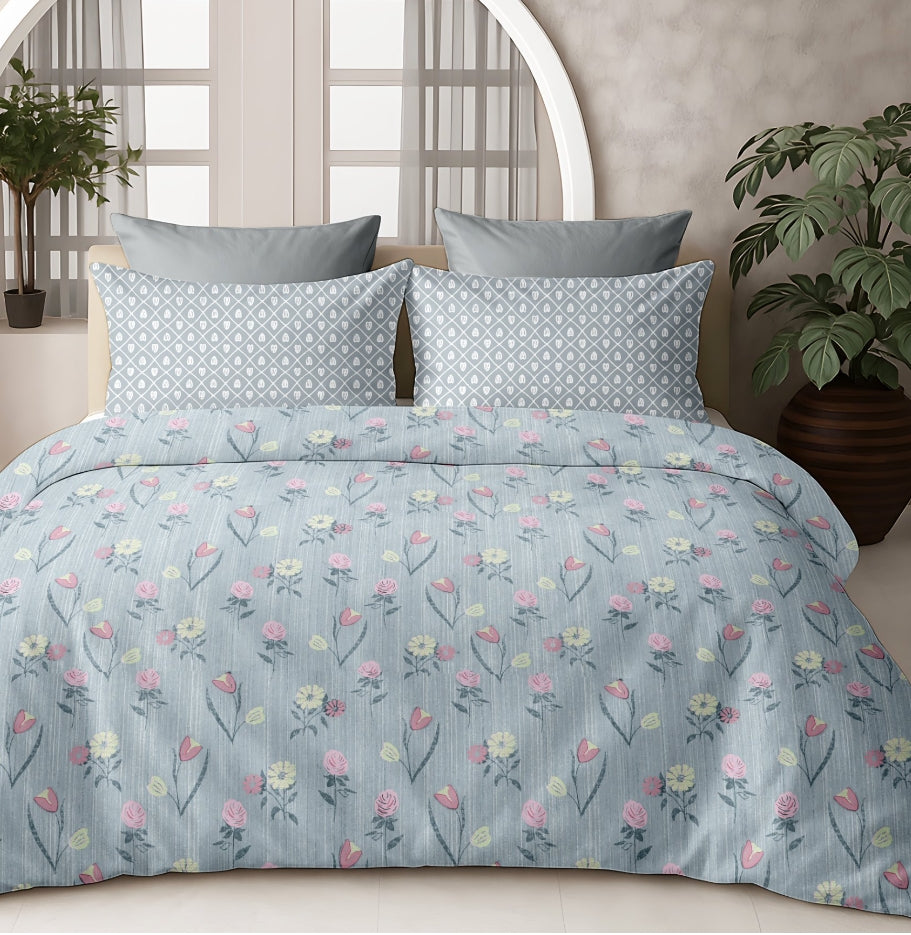 Luxury Cotton 200TC Super King Size Bedsheet, Slate Grey
