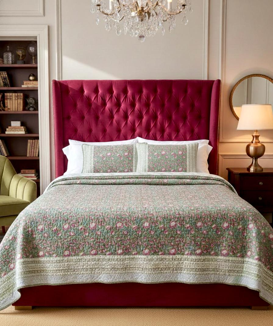 100% Premium Mulmul Cotton Reversible King Size Bedspread cum AC Quilt